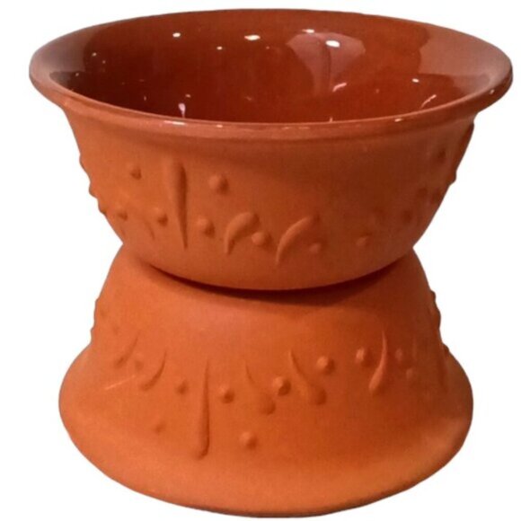 Mexican Made Brown Terra Cotta Bowls Set of 4 Glazed Interior Unglazed Exterior - Picture 6 of 7